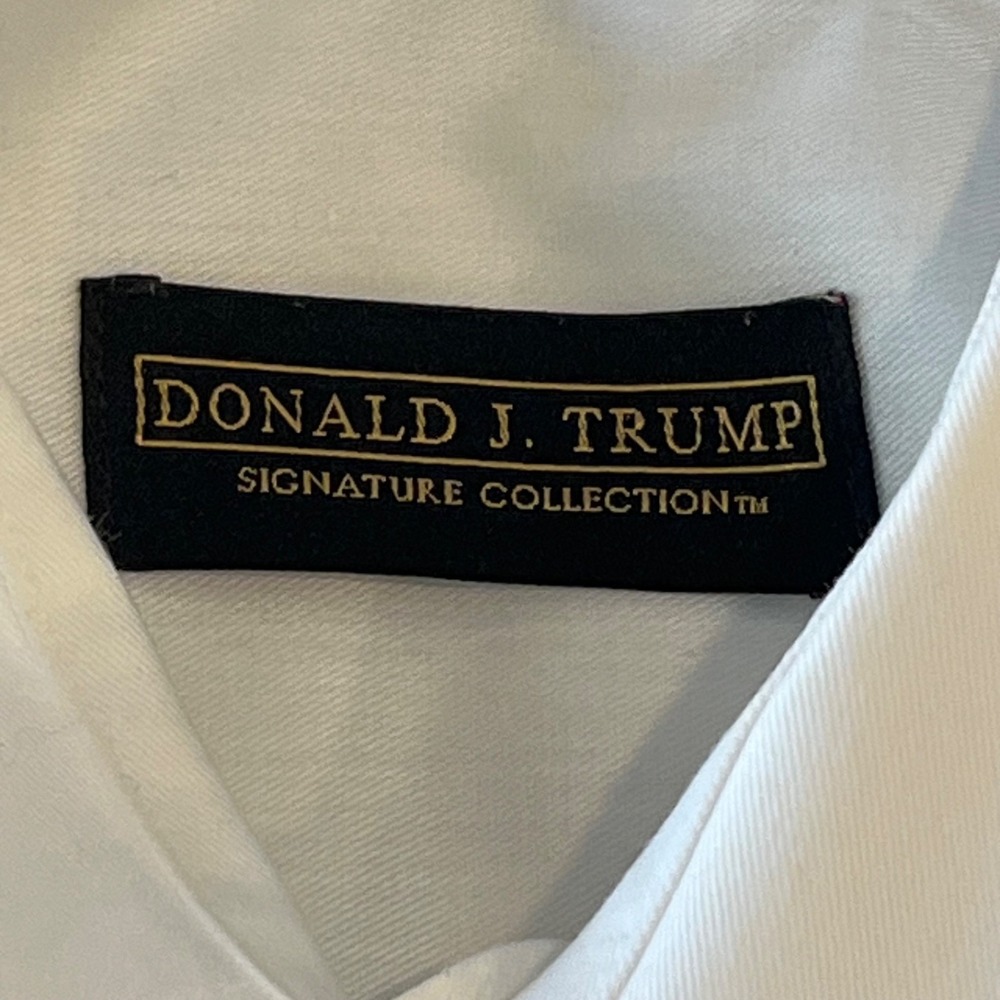 Donald Trump Signature Collection Dress Shirt Mens 17 32/33 White French Cuff - Picture 4 of 9